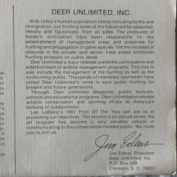 Lee Le Blanc 1981 Northern Woodland Whitetail Stamp, Print, Signed, Numbered - Picture 7 of 12